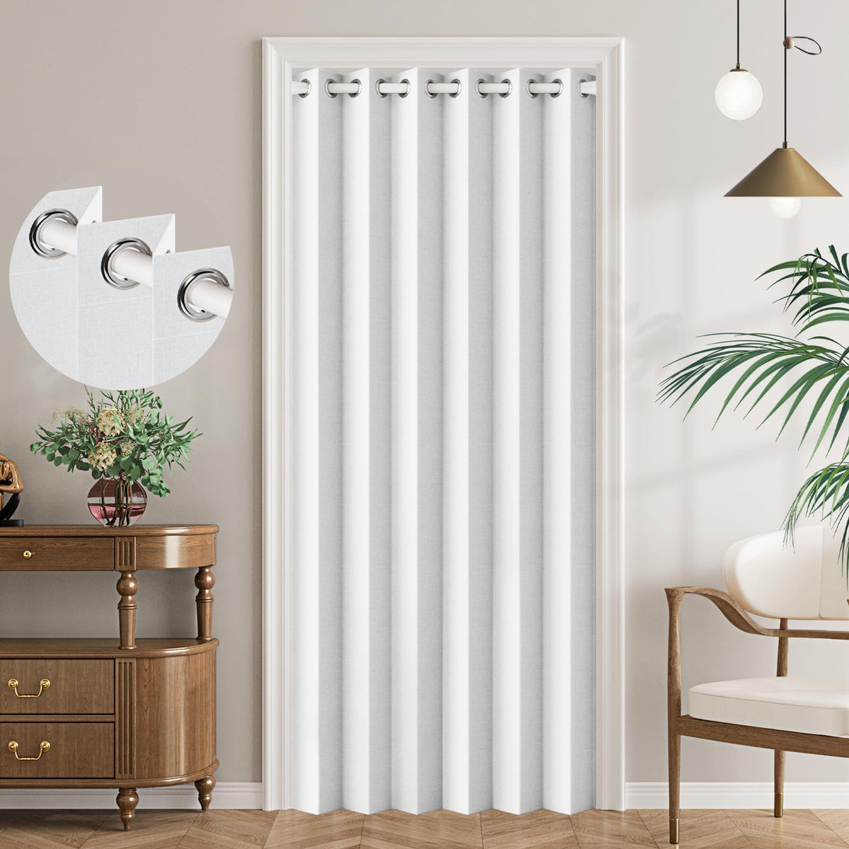 HMYI blackout closet curtain panel for doorway coverage and privacy