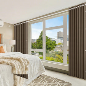 HMYI closet door application delivers privacy and quick room reconfiguration.