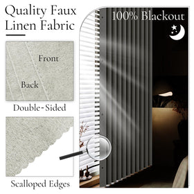 HMYI double-sided faux linen fabric closeup highlighting premium texture.