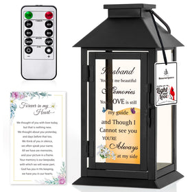 HN HAIINAA memorial lantern with butterfly glass and LED candle for gentle remembrance
