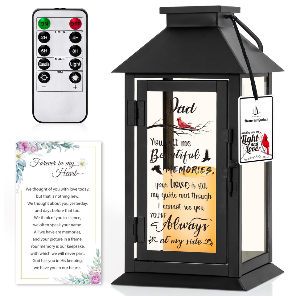 HN HAIINAA memorial lantern front view with glass panels for lasting remembrance.