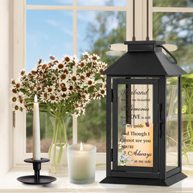 HN HAIINAA memorial lantern includes a condolence card and blank back for notes