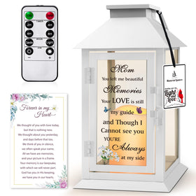 HN HAIINAA memorial lantern with LED candle and remote for a soothing remembrance display.