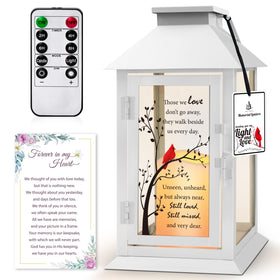 HN HAIINAA memorial lantern front view with LED candle for safe, comforting remembrance.