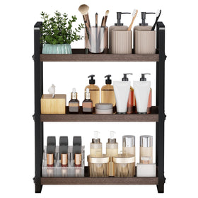 HNRLOY 3-tier bathroom counter organizer keeps toiletries organized.