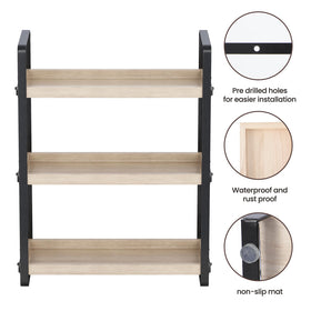 HNRLOY Burlywood 3-Tier saves counter space while storing daily essentials.