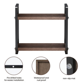 HNRLOY wooden bathroom shelf with anti-slip feet for stability