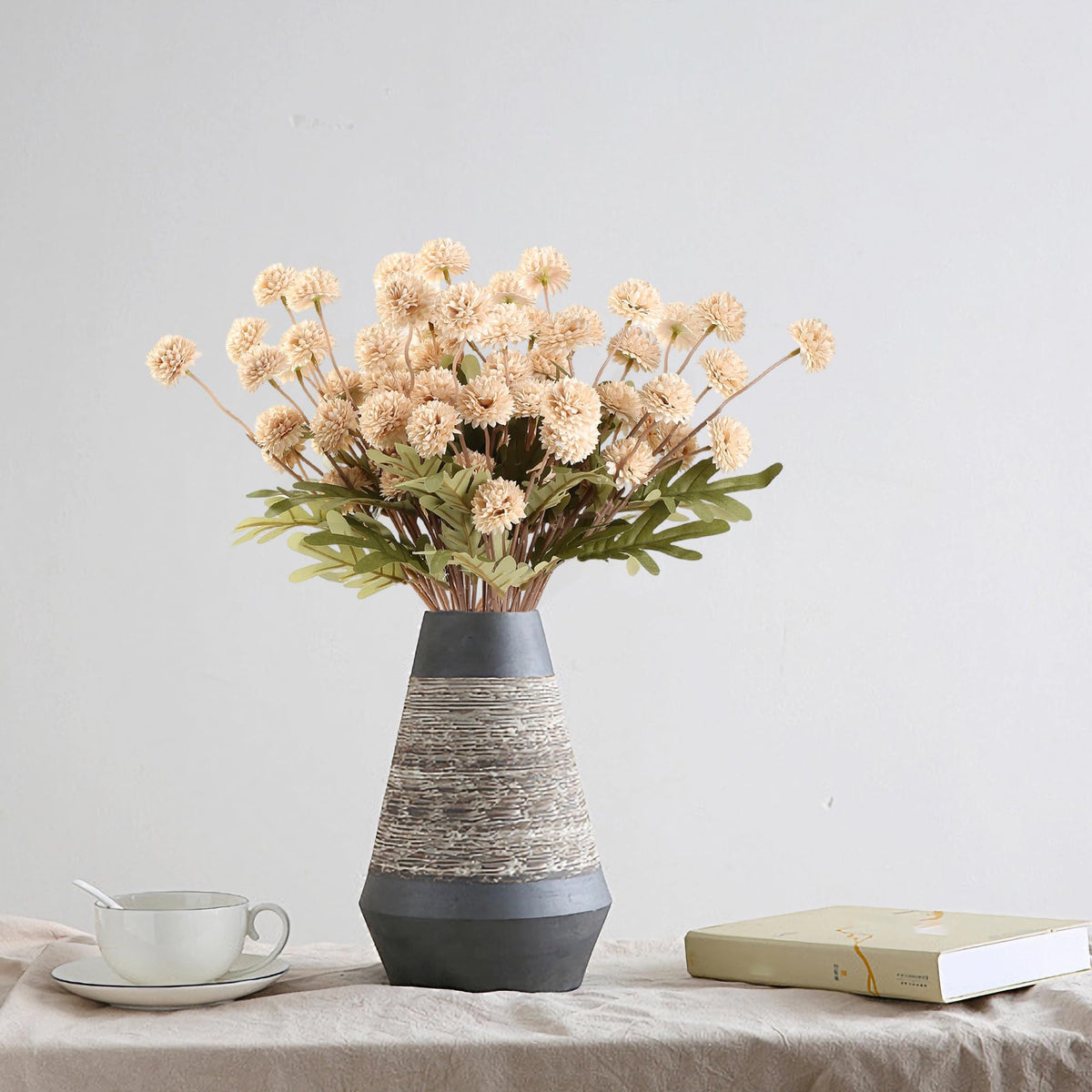 HNVNER 10-stem beige faux flowers pack for full, eye-catching displays