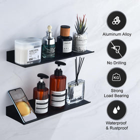 HNVNER adhesive shower caddy panels stabilize toiletries in humid bathrooms.