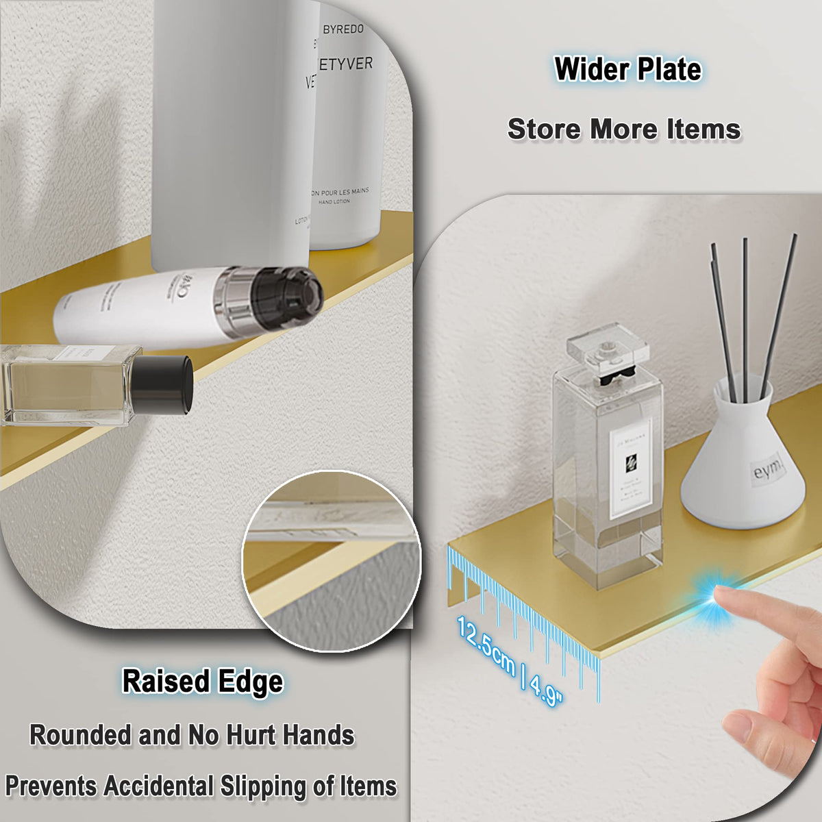 HNVNER aluminum alloy shelves offer durable, rust-free storage for bathrooms or kitchens.