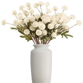 HNVNER ivory white mini mums on long stems for elegant table decor