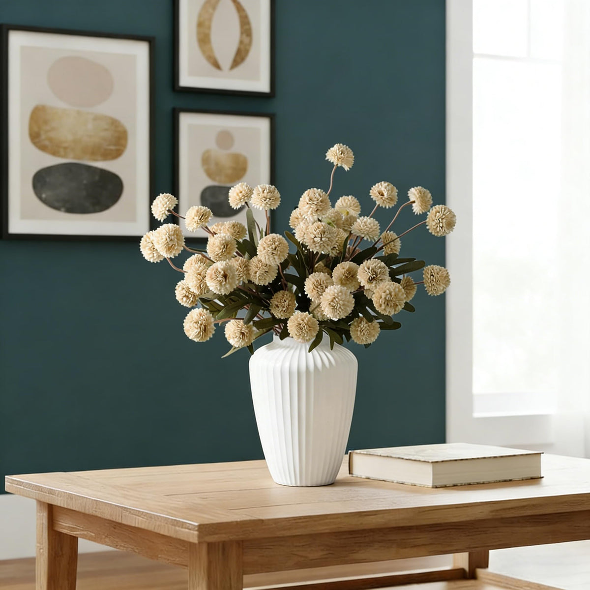 HNVNER beige filler flowers mix well with eucalyptus, roses, or peonies