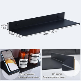 HNVNER floating shelf in matte black complements modern bathroom decor.