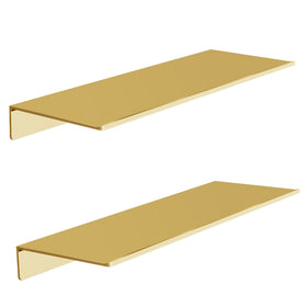 HNVNER metal floating shelf in brushed gold for stylish wall display and storage.