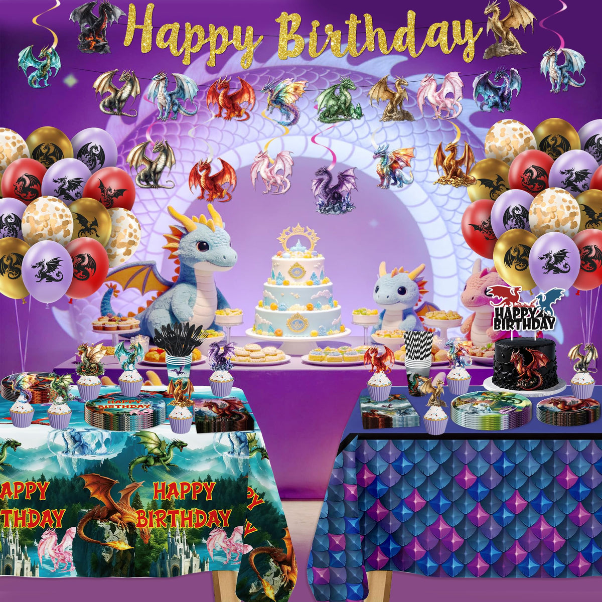 HOAKWA dragon balloons set adds magical color and festivity to any venue.
