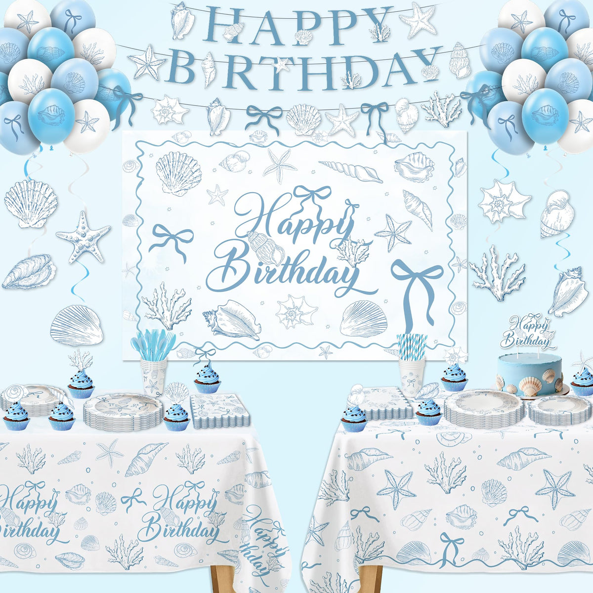HOAKWA seashell cake topper adds coastal festive flair