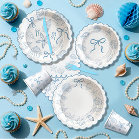 HOAKWA seashell tablecloth creates a beachy backdrop for gatherings