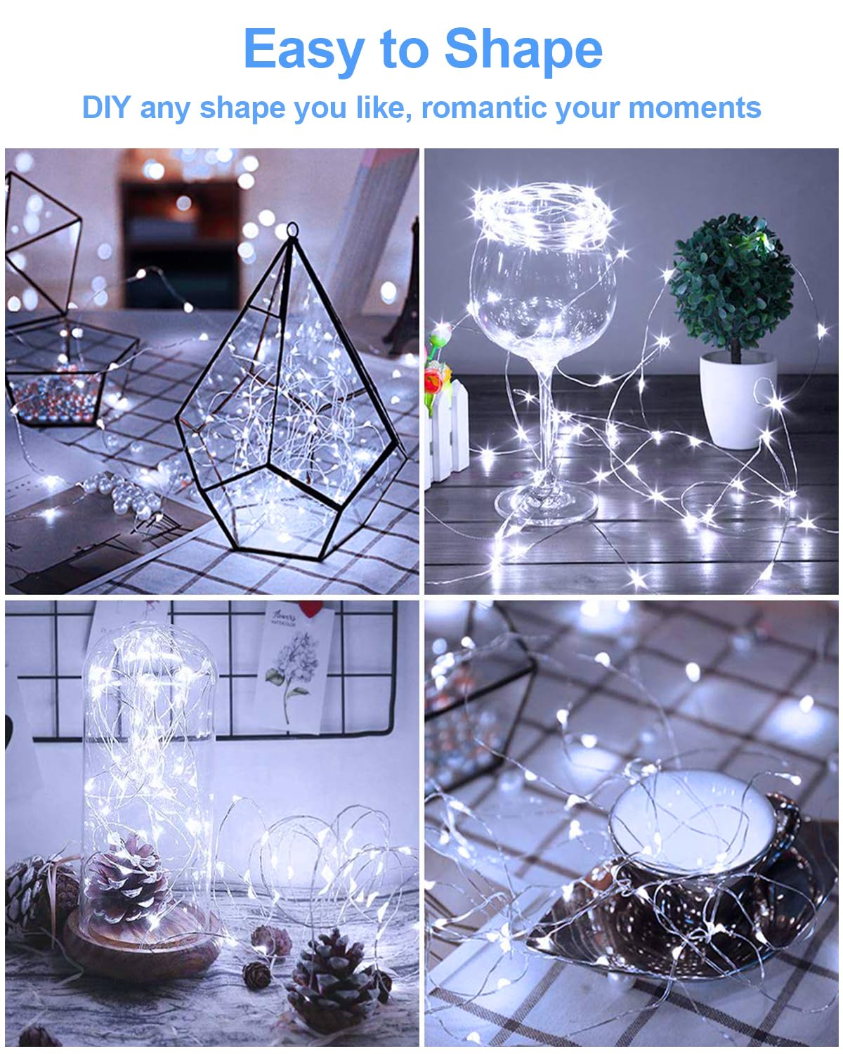 HOBAYS cool-white twinkle LED lights for festive accents.