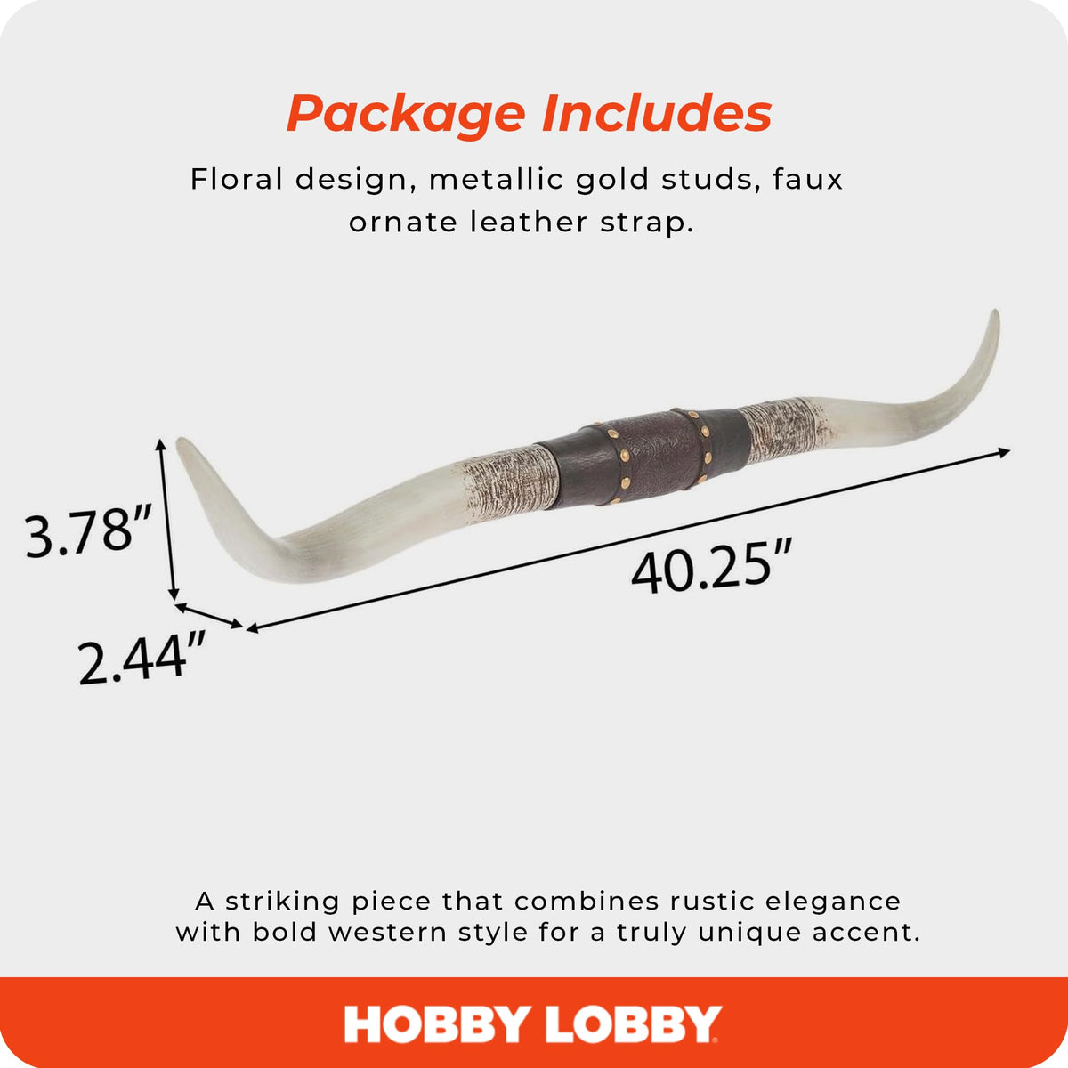 Hobby Lobby Longhorn wall decor floral embossing details add texture and style.