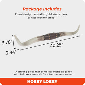 Hobby Lobby Longhorn wall decor floral embossing details add texture and style.