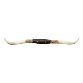 Hobby Lobby Longhorn wall decor with distressed horns creates a rustic focal point.