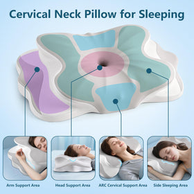 HOBEST memory foam neck pillow conforms to your neck for personalized comfort.