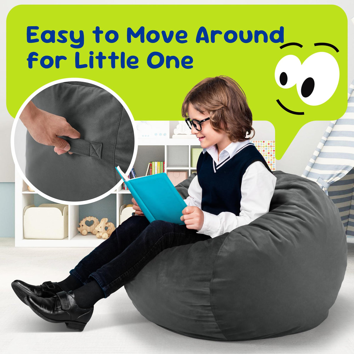 Hobestluk 2.5ft bean bag in a cheerful playroom setup