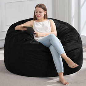 Hobestluk 3ft bean bag chair in soft velvet for cozy seating in living rooms.