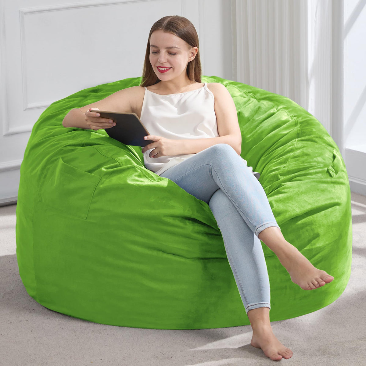 Hobestluk 3ft bean bag chair for relaxed lounging and reading