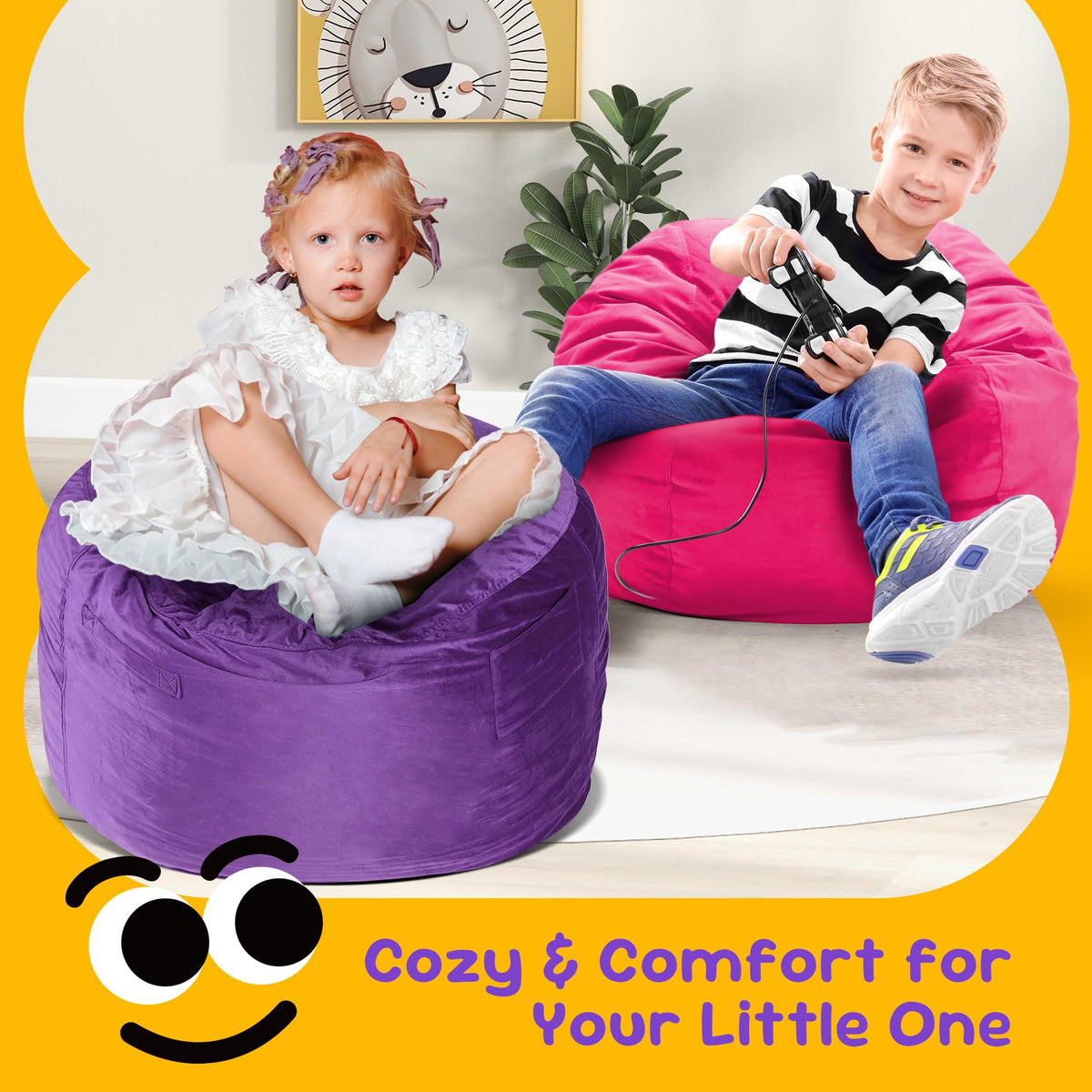 Hobestluk 2.5 ft bean bag chair fits compact spaces