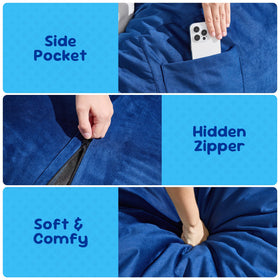 Hobestluk 2.5ft bean bag chair fits kids in playroom or bedroom.