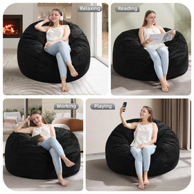 Hobestluk bean bag chair side pocket and handle for convenient rearranging.