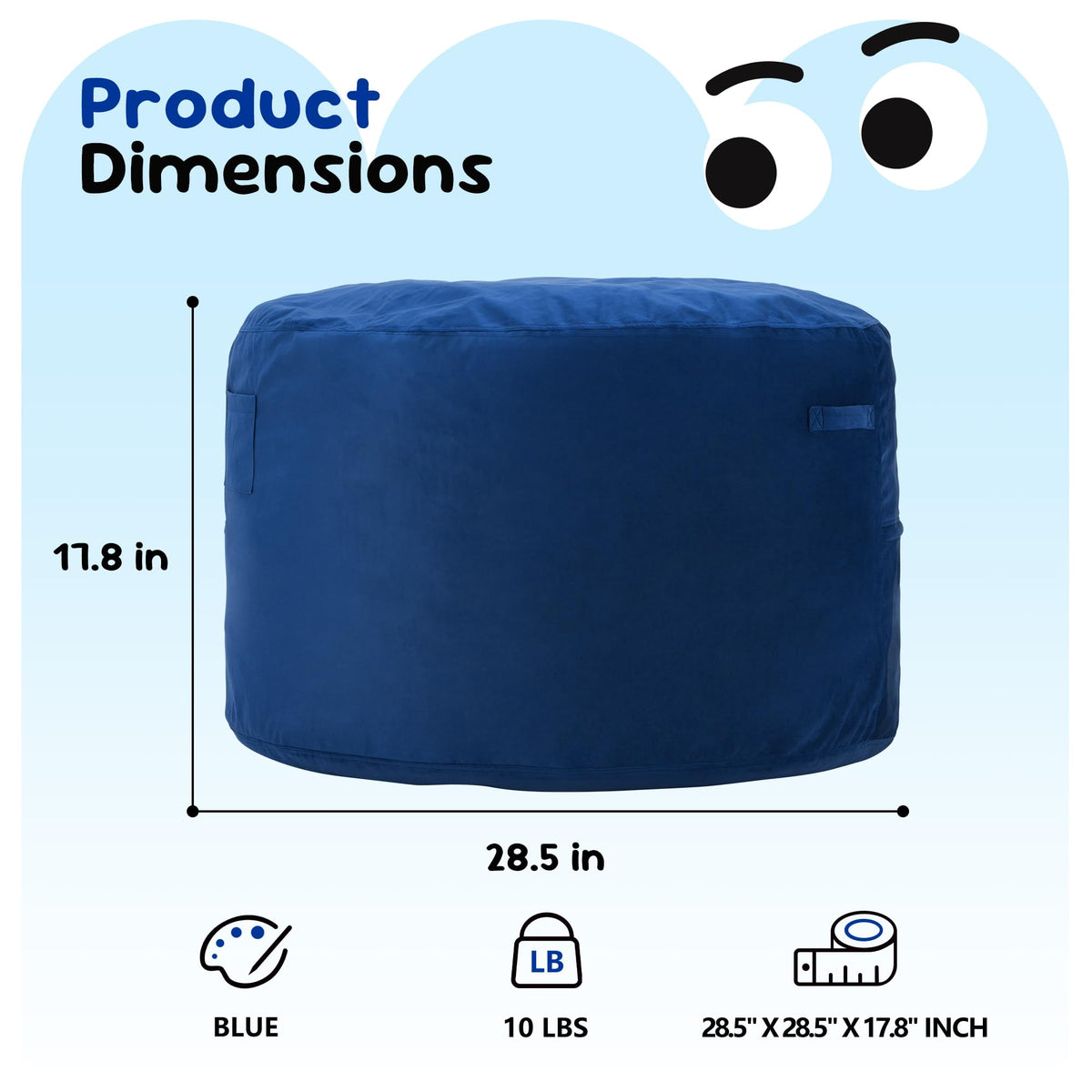 Hobestluk memory foam bean bag chair with removable cover for easy cleaning after play.