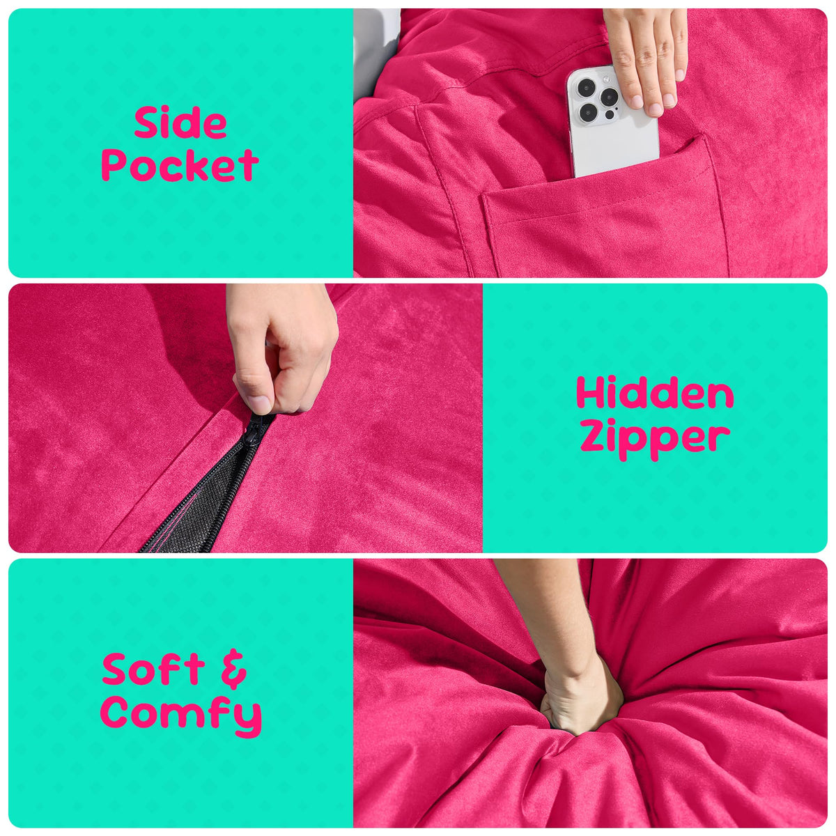 Expansion of Hobestluk bean bag chair after unboxing