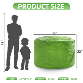 Hobestluk giant velvet bean bag chair with plush texture