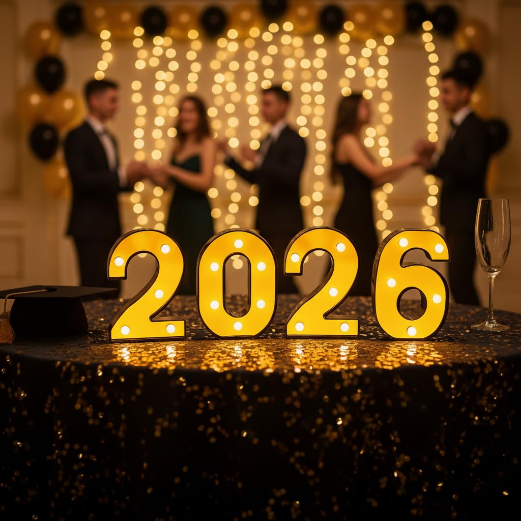 Hobrad 2026 light-up letters adhesive hooks included for mounting.