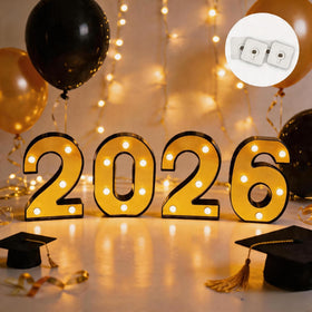 Hobrad 2026 light-up letters wall display creates a bold graduation year centerpiece.