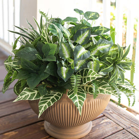 Hobyhoon artificial greenery outdoor bush large, ideal for sunlit patio displays