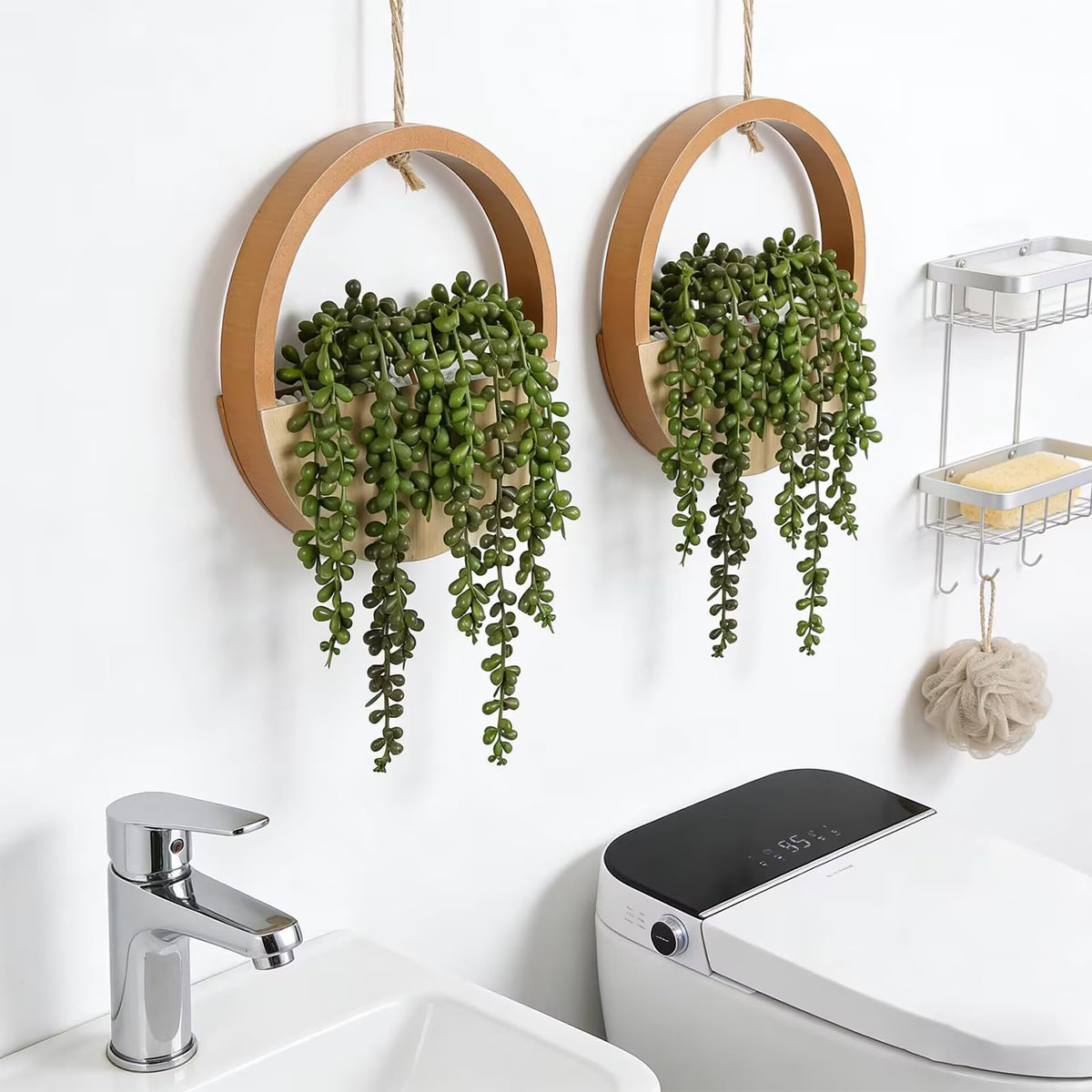Hobyhoon artificial succulents in pot for desk or shelf display
