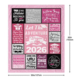 Hocgiwd graduation blanket design on a bed, versatile all-season warmth.