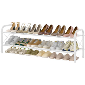 Hoctieon 2-Tier Shoe Rack neatly arranges footwear for an organized entryway