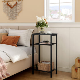 Hoctieon end table with adjustable feet protects floors and adds stability.