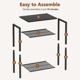 Hoctieon end table fits small spaces with compact vertical design.