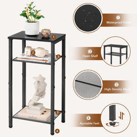 Hoctieon 3-tier end table features a sturdy frame for daily use.