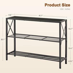 Hoctieon industrial console table living room view demonstrates multi-purpose furniture for seating area