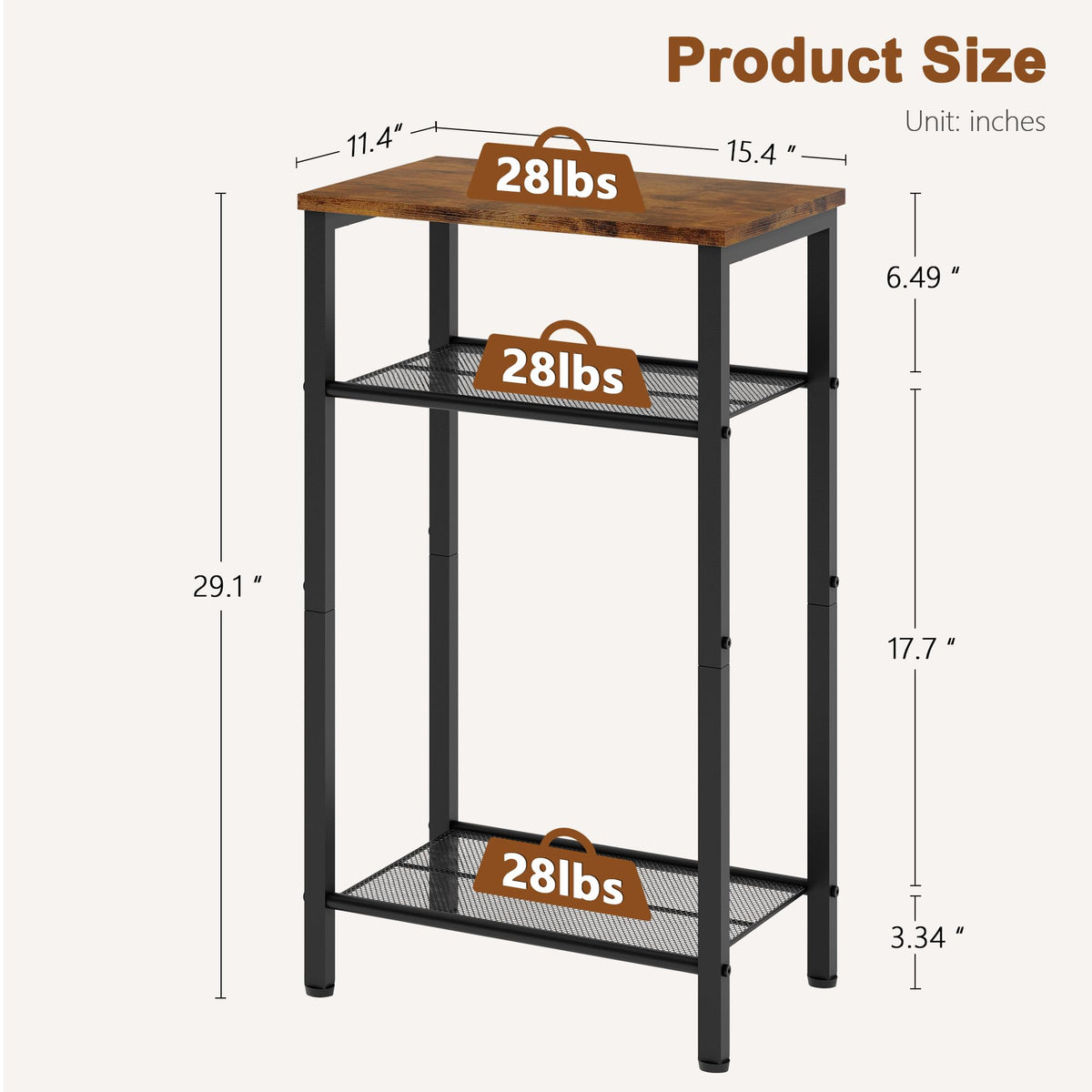 Hoctieon narrow sofa table fits small spaces while preserving floor space.
