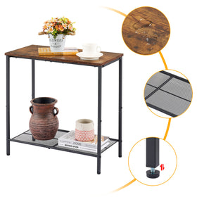 Hoctieon storage lower tier end table suitable for baskets and displays.