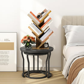 Hoctieon tree bookshelf with plants showing versatile styling