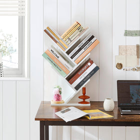 Hoctieon tree bookcase rustic wood and metal contrast detail