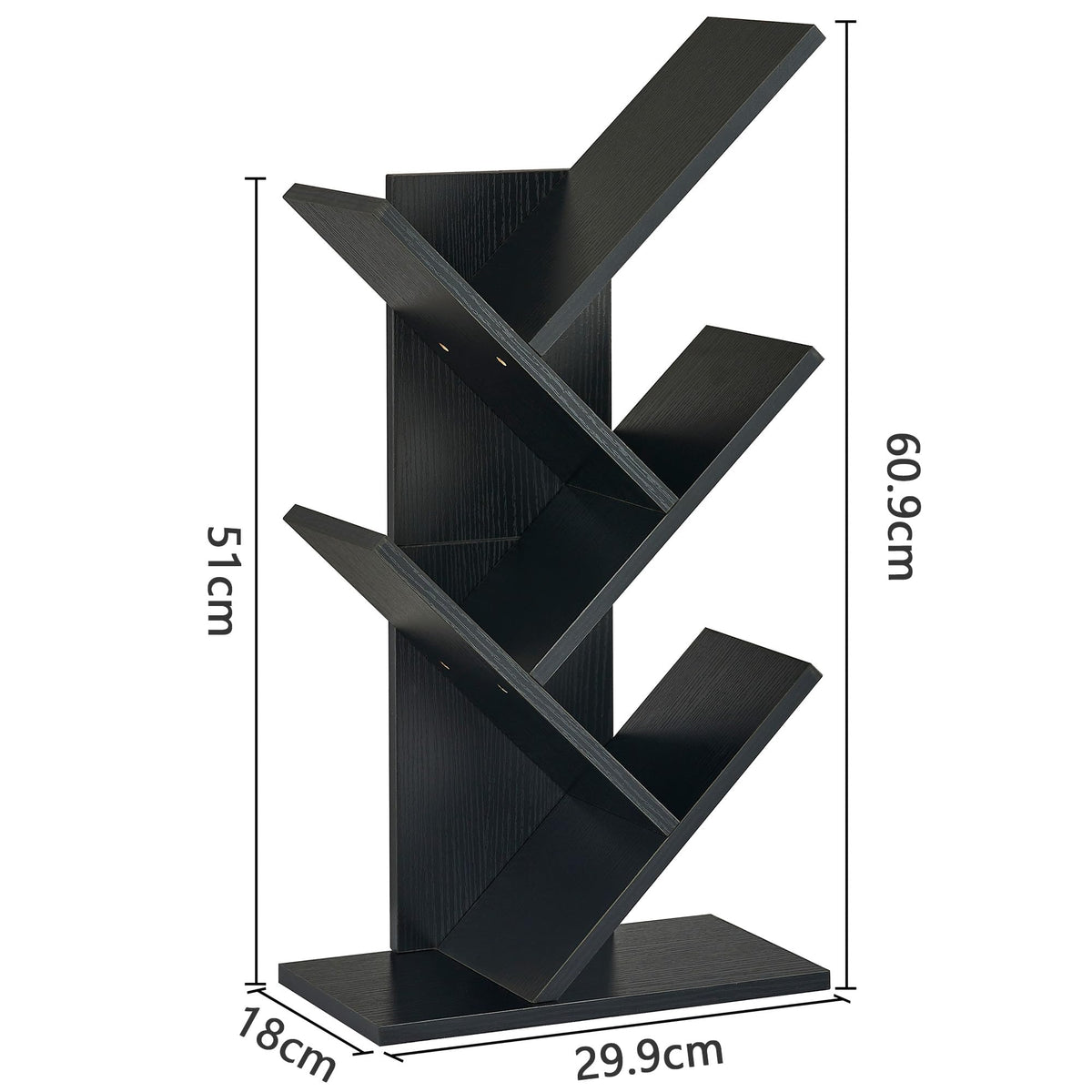 Durable steel supports combined with wood on Hoctieon shelf.